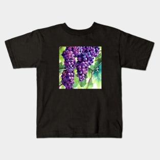 Grapes on the Vine in Watercolor Kids T-Shirt